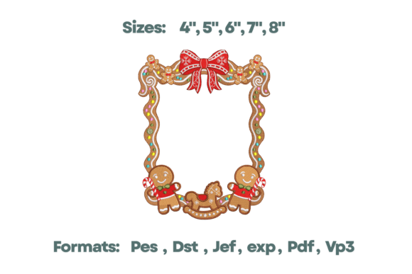 Adorable Gingerbread Frame for Holiday Embroidery