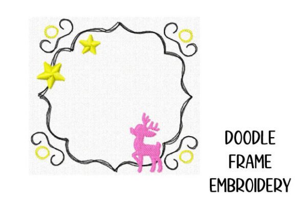 Baroque Doodle Frame: Festive Reindeer Design