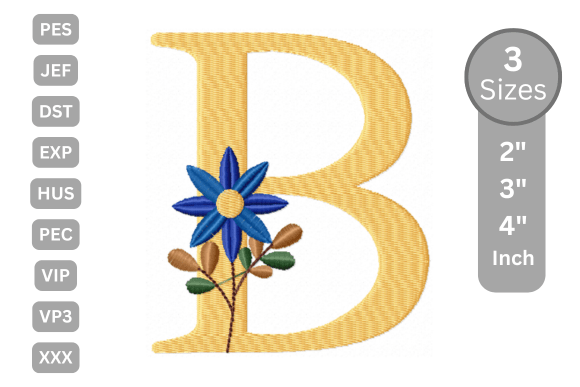 Botanical Flower Letter - B for Boutique Apparel
