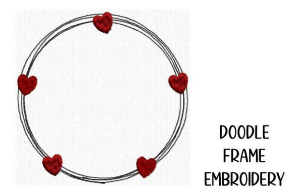 Round Doodle Frame with 5 Hearts Review