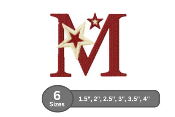 Star Pop Alphabet - M: A Stylish Embroidery Design